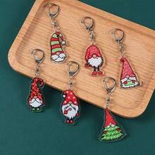 8pcs/Set Christmas Dwarf Shaped Acrylic Keychains, Red And Green, Suitable For Hanging Gifts And Decorating Christmas Trees. Suitable For Home Decor, Holiday Supplies, And New Year Celebrations.