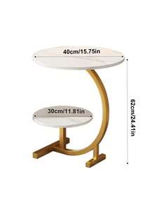 1 Portable Coffee Table With Storage Shelf, Two-Tier Table, Without USB Port, Small Table For Small Space, Rolling, Mobile Nightstand For Home Office - Multicolor - View 13