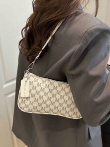 New Fashionable Versatile Chain Strap Shoulder Bag, Underarm Handbag For Women - White - View 2