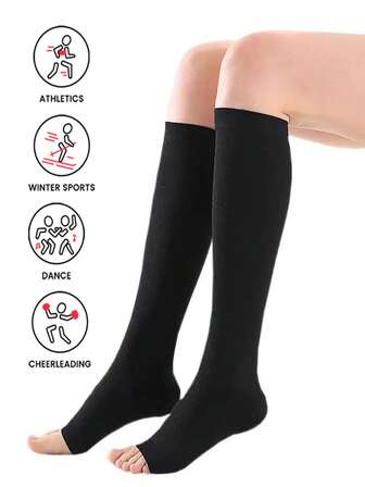 2 Pairs Unisex Solid Color Compression Ankle Socks, Suitable For Sports And Running