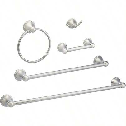 Basics ABBR817SN Bathroom Hardware Set 5 Piece Satin Nickel