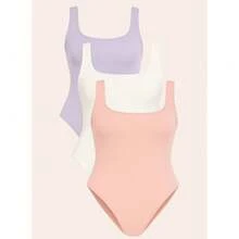 Kit 3 Body Bori Women's Tank Top Thick Strap Basic Casual Blogger Suplex Various Colors Spring Summer - BB Pink/White/Lilac - View 2