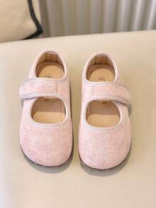 1 Pair Vintage Versatile Round Toe Casual Slip-On Flats For Girls, Soft Sole, Suitable For 1-12 Years Old, Daily Wear, Spring/Autumn