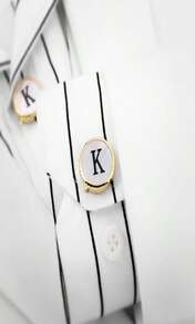 Tuxedo Button Covers For Mens Dress Shirts, Initial Tux Button Cover Cufflinks Personality Mother Of Pearl Cuff Links On Birthday Wedding Bussiness - ColorM - 查看 2