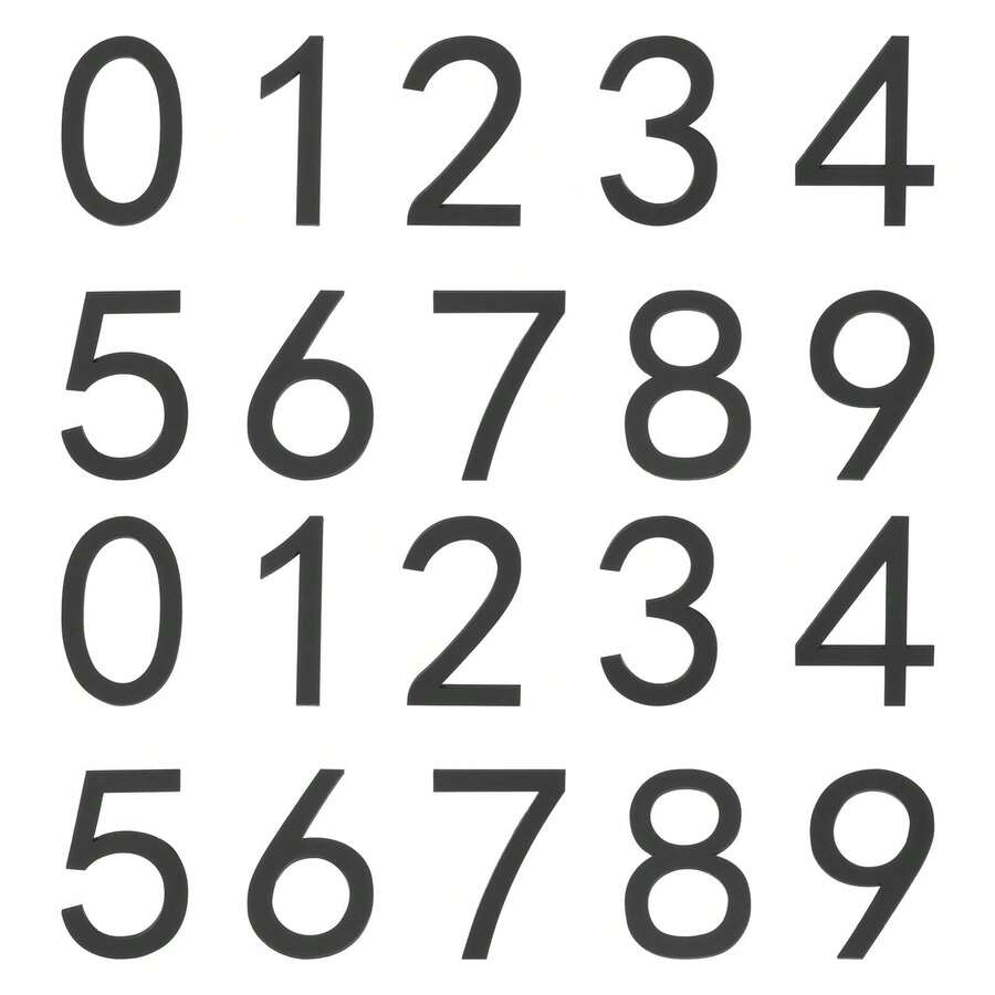 单片装现代2D亚克力数字0-9家居装饰镜面自粘墙贴，适用于门牌号，防潮、易清洁、免工具安装，阿拉伯数字，适用于客厅、卧室、浴室、住宅、街道、公寓、办公室、酒店客房和邮箱地址牌，墙面装饰艺术风格 - 无需电池，非电源