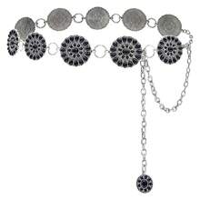 Turquoise Concho Belt Women Silver Western Waist Chain 53 Inch Boho Belts For Dresses Vintage Style - 多色674 - 查看 1