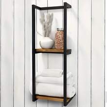 Towel Racks For Bathroom, 2 Tier Wall-Mounted Towel Rack, Home Decor Shelf, Space-Saving Organizer Rack For Household, Bathroom, And Bedroom, Hang Handbags, Scarves, Kitchen Utensils, - Black - View 7