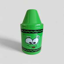CRAYON CONTENEDOR DE BUEN TAMAÑO COLORES BRILLANTES INCLUYE TAPA Y STICKERS, IDEAL PARA ALMACENAR DULCES, GALLETAS, COLORES, SELLOS O CUALQUIER OTRO OBJETO, BUENA CALIDAD - Verde - Ver 2