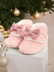 Zapatillas navideñas para bebés, niñas y niños, calcetines cálidos, zapatos de cuna para recién nacidos, calzado infantil, primeros pasos