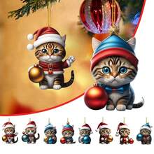 Calendrier de l'Avent Chat de Noël, Ensemble de Décorations Chat mignon, Coffret cadeau compte à rebours 24 jours, Cadeau de Noël idéal pour les amoureux des animaux, Décorations de Noël consigliate per la casa - Multicolore - Visualizzare 8