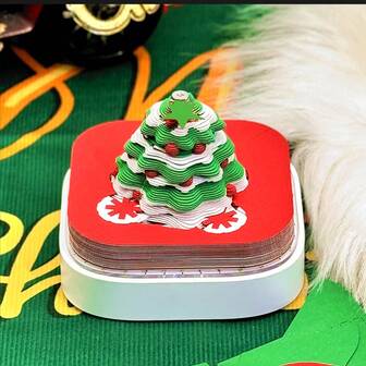 3D Panoramic Calendar Paper Carving Stress Relief Christmas Tree Memo Pad, Birthday Gift, Holiday Gift, Desktop Decor Model Home Decor Christmas Decorations Room Decor