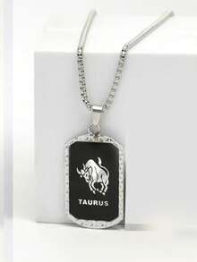 1 pezzo Collana con pendente a doppia faccia in acciaio inossidabile da uomo con i 12 segni zodiacali in 3D