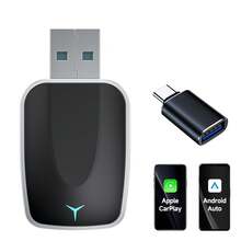 二合一无线 CarPlay 和 Android Auto 适配器，即插即用加密狗，兼容 iOS 10+/Android 11+，支持 USB-A/C 端口（适用于 2016 年及之后配备原厂有线 CarPlay 的车辆）