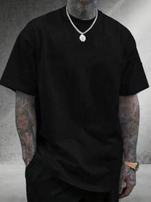 DG XUNLIN MODA Men Plus Size T-Shirts - Black - View 2