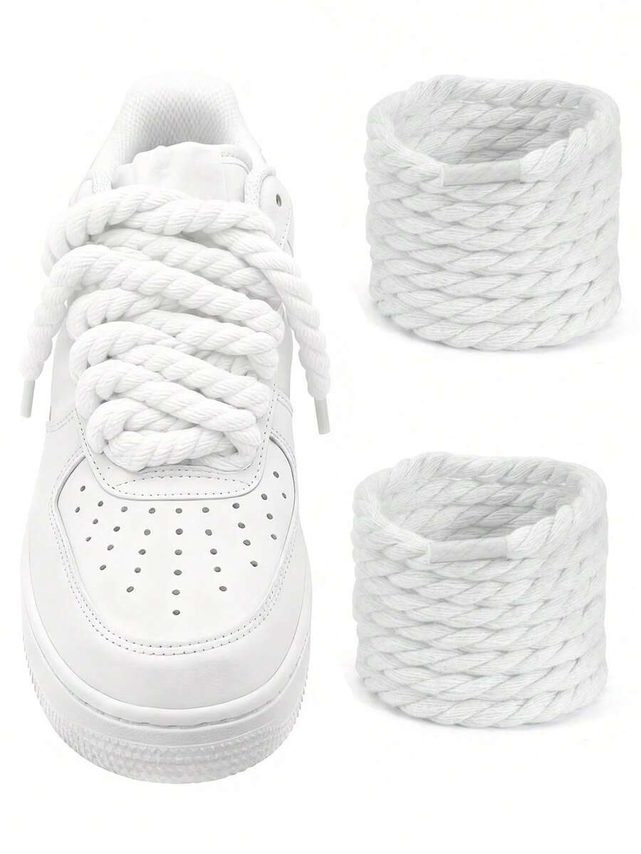 1 par de cordones gruesos de cuerda (120cm/47.24 pulgadas) Cordones de repuesto redondos y gruesos para zapatillas, cordones de cuerda, accesorios para zapatos, cordones para hombres y mujeres