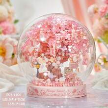 Bộ xếp hình trang trí bằng hoa nhài/hồng/tulip/dành dành/lan/anh đào/hướng dương được làm thủ công, chống bụi, chất lượng cao, thích hợp cho Ngày Valentine/Ngày của Mẹ/Giáng sinh/Sinh nhật/Lễ Tạ ơn. - Nhiều màu - Xem 16