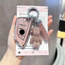 For BMW Key Fob Cover. Advanced Soft TPU Key Box Is Compatible With F30 F45 F55 G20 G30 X1 X3 X4 X5 X6 X7 3 5 6 7 8 M5 M6 GT Series Smart Key - 粉色 - 查看 1