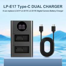 EDEKOY LP-E17 USB Dual Charger (LC-E17 Charger) Compatible With Canon LP-E17/LP-E17C Batteries, Also Suitable For Canon EOS M3 M5 M6 Mark II 77D 200D 750D 760D 800D 9000D KISS X8i Rebel T6i T6i 6s T7i T8i SL2 SL3 BG-E18 And Other Digital Camera Batteries - Black Typec-typec - View 9