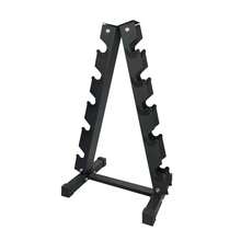 Soporte para mancuernas, soporte de acero con estructura en A para gimnasio en casa - Negro - Ver 2