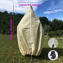 1pc Heavy Duty Winter Plant Windproof Frost Protection Cover, Potted Plant Insect Protection Garden Gear With Drawstring And Zipper - Multicolor - View 9