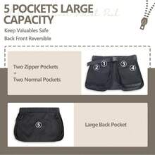 - Delantal para cinturn de cintura, cinturn de herramientas para mujer, delantal con cintura ajustable, delantal para servir con cinturn ajustable para entrenador de perros, delantal de - Negro - - Ver 5