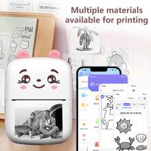 Wireless Mini Printer, USB Rechargeable, Portable Sticker Printer Without Ink, Compatible With Android System, Can Print Photos, Notes, Gifts, Receipts, Lists And DIY Diaries - Multicolor - View 11