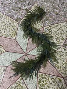 6/9ft Handmade Christmas Garland,Artificial Eucalyptus Cedar Pine Needles Greenery Seasonal Garland For Christmas Fireplace Winter Holiday Indoor Outdoor Decoration