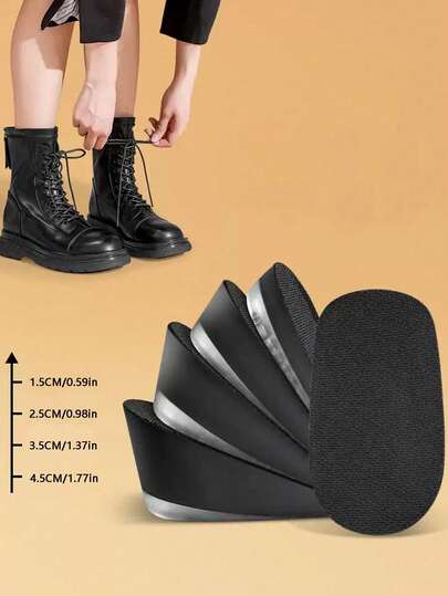 QKC 1 para miękkich i wygodnych wkładek silikonowych PU zwiększających wysokość o 0,5 cala dla kobiet, do trampek, butów itp.