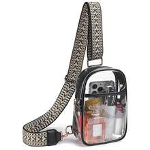Clear Sling Bag, Clear Stadium Approved Crossbody Bag Purses For Women, Heavy Duty Transparent Chest Bag With Adjustable Strap,Sports Clear Crossbody Bag For Going Out - 黑色 - 查看 6