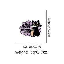 Cat Enamel Pin Lapel Pins Badges On Backpack Women's Brooch Clothes Gift Jewelry Fashion Accessories - Black - View 3
