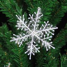 3-Piece Brushed Snowflake Plastic Christmas Tree Ambiance Decorations Hanging Ornaments With Twisted Thread - trắng - Xem 2
