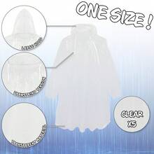 City Comfort Rain Poncho Disposable Transparent Waterproof Ponchos Multipack Festival Theme P - White - View 3