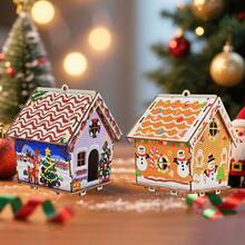 5D Diamond Painting Puzzle Christmas House, DIY Diamond Art Kit Snowy Landscape Building, Holiday Party Home Decor, Suitable For Bedroom, Living Room, Store Desktop Decoration, Great For Beginner Crafters, Holiday, Birthday, Halloween, Christmas Gifts - Multicolor - View 5