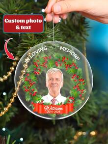 1pc Customized Memorial Photo Christmas Ornament, Personalized Name Memorial Decor, Christmas Tree Ornament To Commemorate Loved Ones, Customized Photo Memorial Gift, Acrylic Memorial Hanging Decor, Gift For Consoling Loved Ones, Pet Memorial Decor, Tribute Gift, 2025 Personalized Christmas Ornament, "Forever In My Heart" Ornament, Personalized Gift, Customized Christmas Decor, Christmas Gift, Customized Decor - Multicolor - View 10