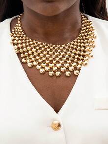 1pc Personalized Exaggerated Vintage Coin Chunky Chain Necklace, Creative Simple Hip Hop Cool Punk Retro Casual Fashion Necklace, Suitable For Gift, Daily, Commute, Street, Party, Festival Wear