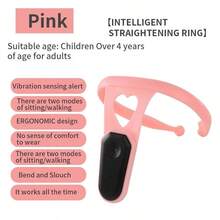Corrector Postura Inteligente, Soporte Espalda para Mujeres y Hombres, Recordatorio Postura Recta Corrector Postura de Espalda Electrnico Digital Recargable para Entrenamiento de Postura Rosa - Rosa - Ver 3