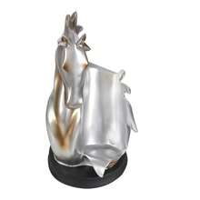 RainWeel Weinflaschenhalter, Pferd Statue Weinregal, Weinlagerungsregal zur Aufbewahrung von Weinkisten, Weingläsern und Dekorationen - Silber+Gold - Übersicht 7
