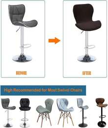 Daunkang Stretch Counter Height Bar Stools Cover Set Of 4, Jacquard Swivel Bar Chairs Cover Swivel Barstools Stretchable Slipcovers Dining Room Breakfast Chair Protector Yellow - Màu B - Xem 3
