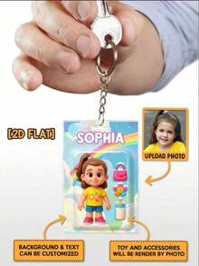 1 pieza Empaque personalizado de figura de acción 2D, estilo de caja de juguete. Regalo artístico, regalos personalizados, adorno de coche personalizado. Regalo para mamá, familia, amigos, padres, abuelos, niño, hija, ella, él, Halloween, Acción de Gracias, Navidad, dormitorio, mujer, niña, boda, cumpleaños, sala de juegos y talla grande - Multicolor - Ver 5