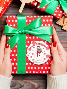 12/24/40pc Customized Personalized Stickers, Customized Avatars And Names, Snowman Patterns, Novel And Unique Styles, Personalized Photo Stickers, Holiday Decoration Stickers, Holiday Party Gift Packaging, Christmas Gifts, Cute Cartoon Christmas Stickers