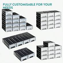 Organizador Herramientas y Tornillos con 12 cajones - Caja clasificadora de plstico - Sistema de organizacin de tornillos - Caja para accesorios de taller - Negra - 12x Estándar - Ver 6