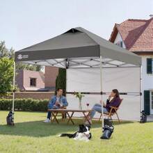 10x10 Pop Up Canopy Tent  Canopy With 150D Silver Coated Fabric Including 2 Half Sidewalls, 4 Ropes, 8 Stakes, 4 Weight Bags, STO 'N Go Bag, Grid Grey,23950449 - 薄荷綠 - 查看 2