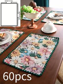 1/2/4/6 miếng lót bàn ăn hình chữ nhật họa tiết hoa phong cách trang trại, vải jacquard màu hồng, đa năng sử dụng hàng ngày, ngày lễ, nhà bếp, trang trí bàn ăn, tiệc tùng, trang trí nhà cửa, phông nền chụp ảnh, mọi mùa - Nhiều màu - Xem 16