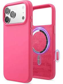 elago Funda Magnética de Silicona para iPhone 17 Pro MAX 6,9'' - Compatible con MagSafe, Silicona Líquida Premium, Funda Protectora, Antigolpes, Perfil Delgado (Azul Cielo) - Rosa brillante - Ver 12