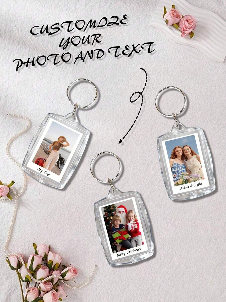 1 Custom Acrylic Keychain, Custom Photo Mini Album Pendant, Keychain With Transparent Pocket Photo Album Pendant, Suitable For Storing Cards, Photos, Picture Cards, Personalized Gifts, Suitable For Both Men And Women, Personalized/Custom Keychains, Bag Charms, Commemorative Souvenirs, Birthday Gifts, Christmas Gifts, New Year Gifts,Valentine's Day Gifts, Gifts For Couples