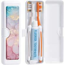Toothbrush Travel Case - Pattern, Holder And Covers For Toothbrushes, Includes Tongue Scraper Case - 彩色大理石 - 查看 6