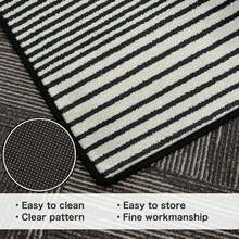1Pc Large Light Beige-Friendly Area Rugs - Black & White High Pile Density, Soft Felt Backing, Machine Washable, No Lint Odor, 31x20 Inch & 84x60 Inch Sizes For Living Room, Bedroom, Office - 樣式 1 - 查看 6