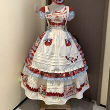 Lolita Outfit - Strawberry Tata Jsk Skirt + Love Strawberry Embroidery Brooch - View 6