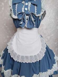 1pc Maid Apron, Cute Princess Style, Lolita Apron, Daily Cooking Apron, Cross-Border Kitchenette Apron - Multicolor - View 1