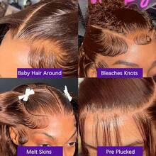 28 Inch Brazilian Virgin Hair 5x5 200% Density Wear And Go Glueless Wigs Blended Hair Pre Plucked Pre Cut Straight 13x4 Transparent Lace Front Wigs Human Blended Hair Wigs For Women No Glue Lace Front Closure Ready To Wear Wigs Natural Brown Color - Brown - View 6